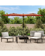 Parasol de jardin à double tête avec LED terre cuite 316x240 cm | Mobilier & Déco