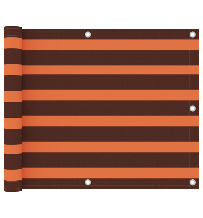 Écran de balcon Orange et marron 75x600 cm Tissu Oxford | Mobilier & Déco