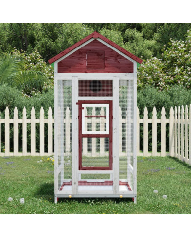 Maison à oiseaux moka 91,5x53x170 cm bois massif de pin | Mobilier & Déco