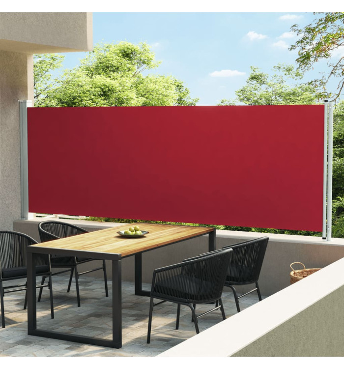 Auvent latéral rétractable de patio 160x600 cm Rouge | Mobilier & Déco