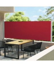 Auvent latéral rétractable de patio 160x600 cm Rouge | Mobilier & Déco