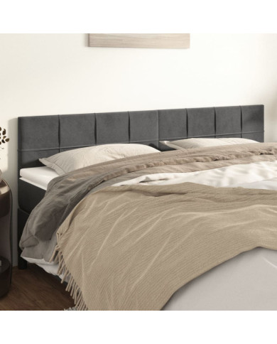 Têtes de lit 2 pcs Gris foncé 100x5x78/88 cm Velours | Mobilier & Déco