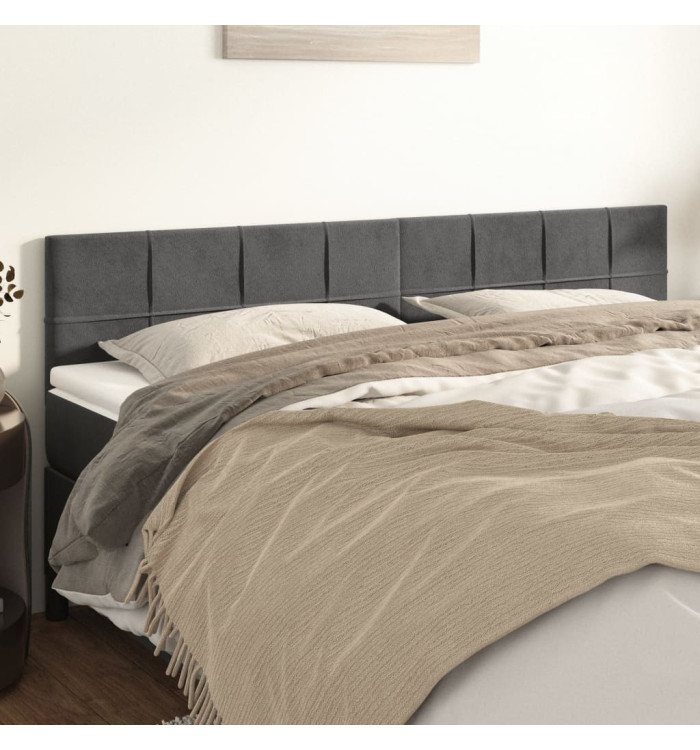 Têtes de lit 2 pcs Gris foncé 100x5x78/88 cm Velours | Mobilier & Déco