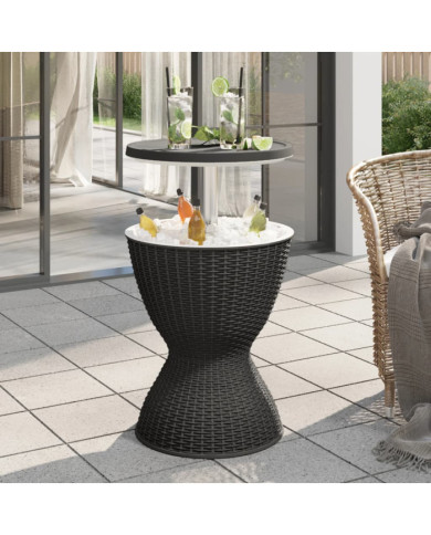 Table à glacière 3 en 1 noir polypropylène | Mobilier & Déco
