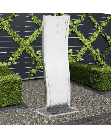 Fontaine de jardin avec pompe Acier inoxydable 130 cm Courbé | Mobilier & Déco