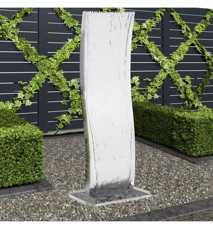 Fontaine de jardin avec pompe Acier inoxydable 130 cm Courbé | Mobilier & Déco