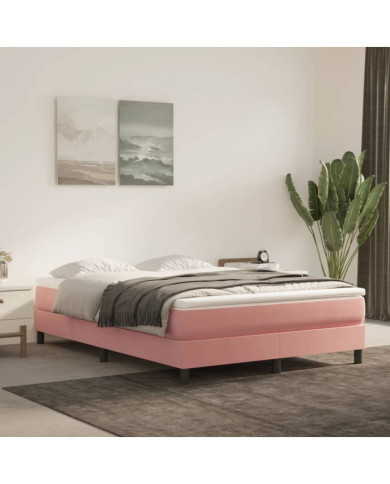 Matelas de lit à ressorts ensachés Rose 140x200x20 cm Velours | Mobilier & Déco