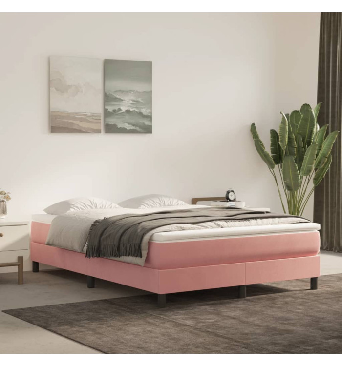 Matelas de lit à ressorts ensachés Rose 140x200x20 cm Velours | Mobilier & Déco