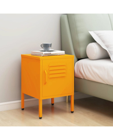 Table de chevet Jaune moutarde 35x35x51 cm Acier | Mobilier & Déco