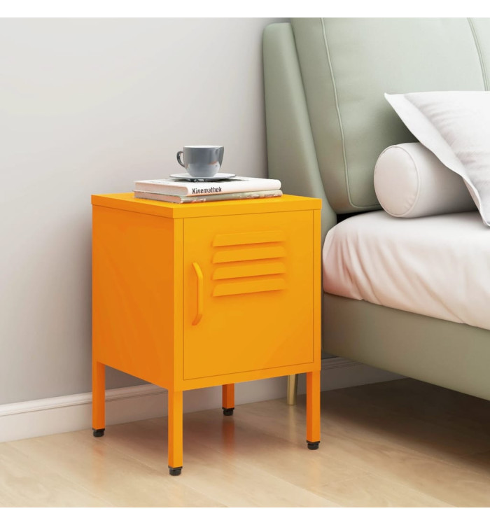 Table de chevet Jaune moutarde 35x35x51 cm Acier | Mobilier & Déco