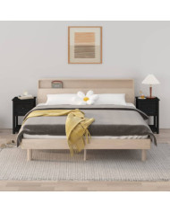 Tables de chevet 2 pcs Noir 40x35x61,5 cm Bois de pin massif | Mobilier & Déco