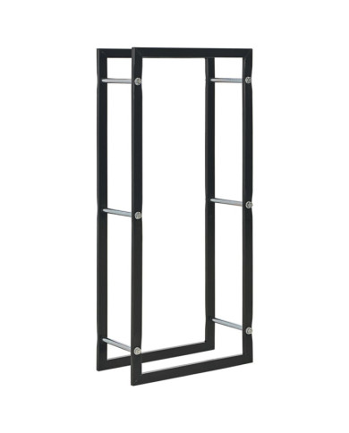 Portant de bois de chauffage Noir 44 x 20 x 100 cm Acier | Mobilier & Déco