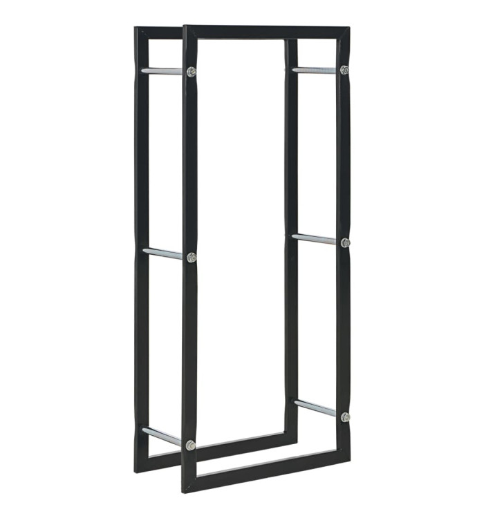 Portant de bois de chauffage Noir 44 x 20 x 100 cm Acier | Mobilier & Déco
