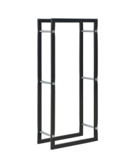 Portant de bois de chauffage Noir 44 x 20 x 100 cm Acier | Mobilier & Déco