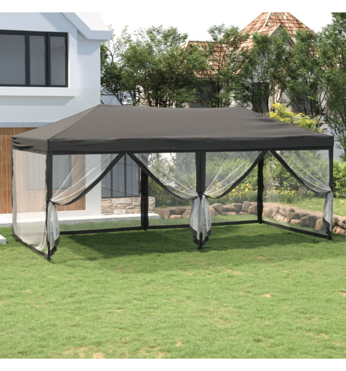 Tente de réception pliable avec parois Anthracite 3x6 m | Mobilier & Déco