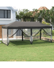 Tente de réception pliable avec parois Anthracite 3x6 m | Mobilier & Déco