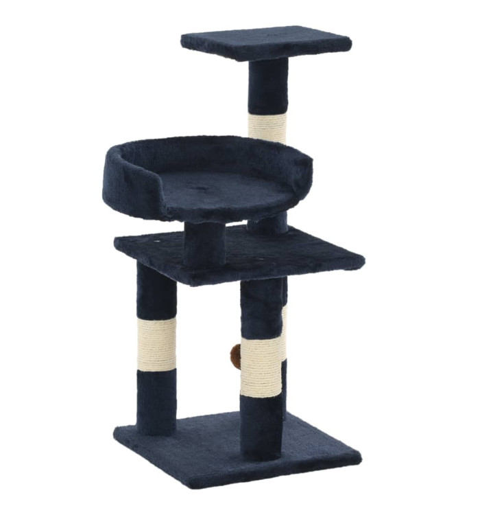 Arbre à chat avec griffoirs en sisal 65 cm Bleu | Mobilier & Déco