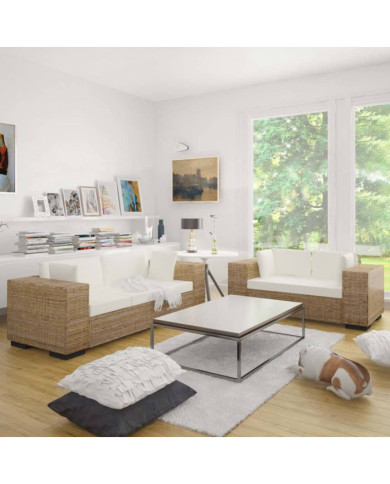 Ensemble de canapés à 2 et à 3 places rotin véritable | Mobilier & Déco