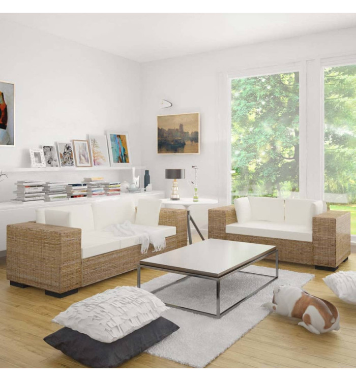 Ensemble de canapés à 2 et à 3 places rotin véritable | Mobilier & Déco