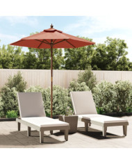 Parasol de jardin avec mât en bois terre cuite 196x231 cm | Mobilier & Déco