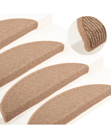 Tapis de marches d'escalier 15 pcs Marron foncé 56x17x3 cm | Mobilier & Déco