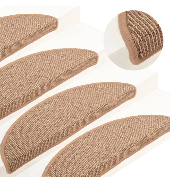 Tapis de marches d'escalier 15 pcs Marron foncé 56x17x3 cm | Mobilier & Déco