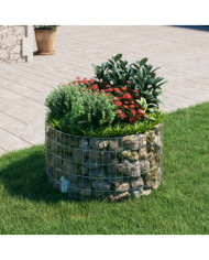 Poteau à gabion circulaire Acier galvanisé Ø100x50 cm | Mobilier & Déco