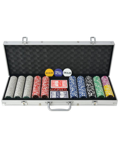 Coffret de poker avec 500 jetons Laser Aluminium | Mobilier & Déco