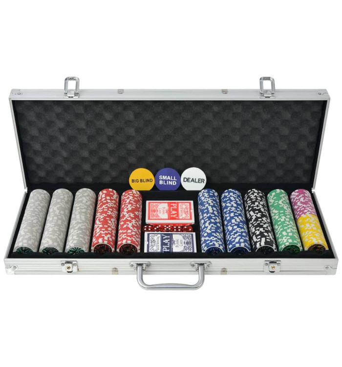 Coffret de poker avec 500 jetons Laser Aluminium | Mobilier & Déco