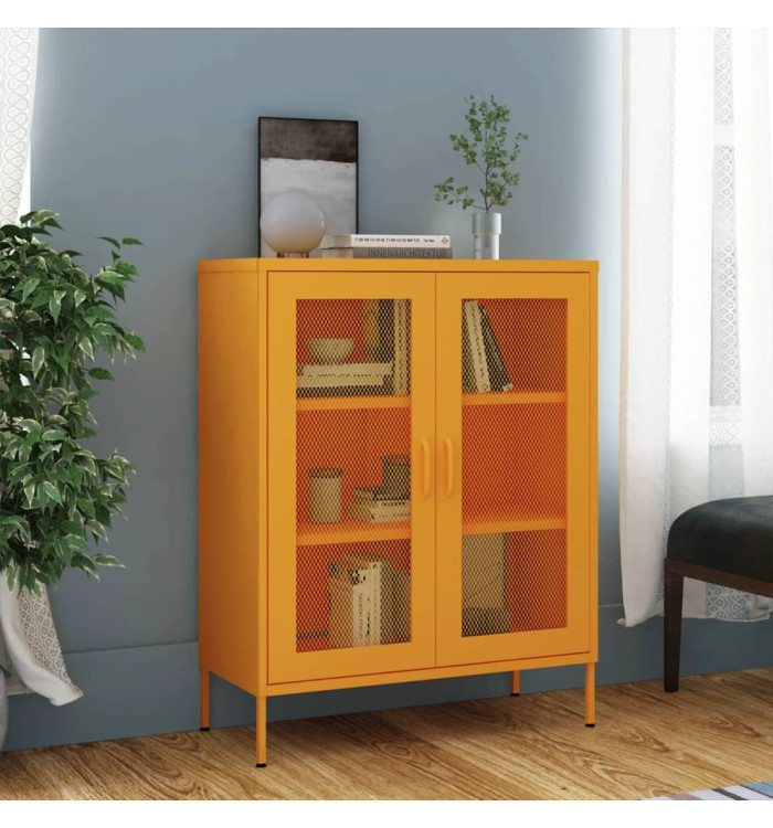 Armoire de rangement Jaune moutarde 80x35x101,5 cm Acier | Mobilier & Déco