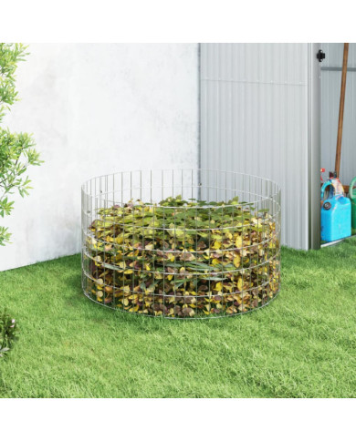 Composteur de jardin Ø100x50 cm Acier galvanisé | Mobilier & Déco