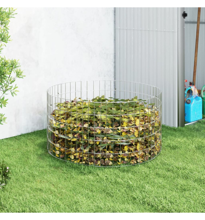 Composteur de jardin Ø100x50 cm Acier galvanisé | Mobilier & Déco
