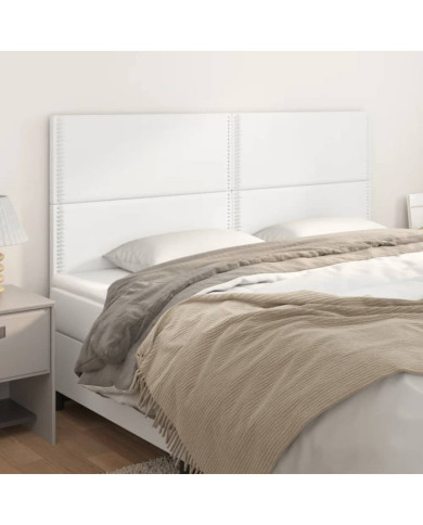 Têtes de lit 4 pcs Blanc 100x5x78/88 cm Similicuir | Mobilier & Déco