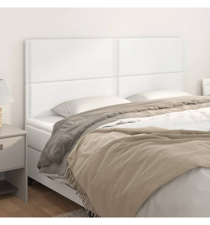 Têtes de lit 4 pcs Blanc 100x5x78/88 cm Similicuir | Mobilier & Déco