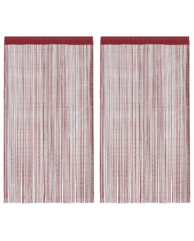 Rideau en fils 2 pcs 100 x 250 cm Bordeaux | Mobilier & Déco