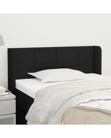 Tête de lit avec oreilles Noir 93x16x78/88 cm Tissu | Mobilier & Déco