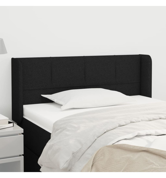 Tête de lit avec oreilles Noir 93x16x78/88 cm Tissu | Mobilier & Déco