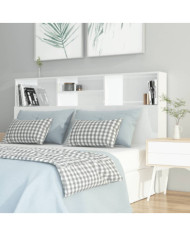 Armoire de tête de lit Blanc brillant 160x19x103,5 cm | Mobilier & Déco