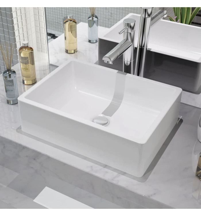 Lavabo Céramique Blanc 41 x 30 x 12 cm | Mobilier & Déco