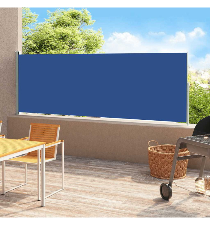 Auvent latéral rétractable de patio 180x500 cm Bleu | Mobilier & Déco