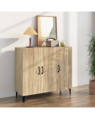Buffet chêne sonoma 90x34x80 cm bois d'ingénierie | Mobilier & Déco