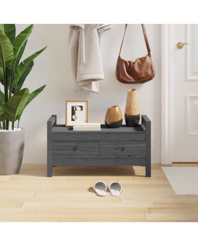 Banc d'entrée Gris 80x40x43 cm Bois de pin massif | Mobilier & Déco