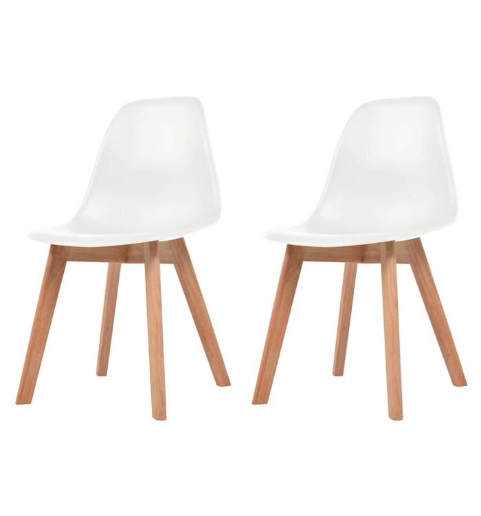 Chaises à manger lot de 2 Blanc Plastique | Mobilier & Déco