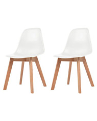 Chaises à manger lot de 2 Blanc Plastique | Mobilier & Déco