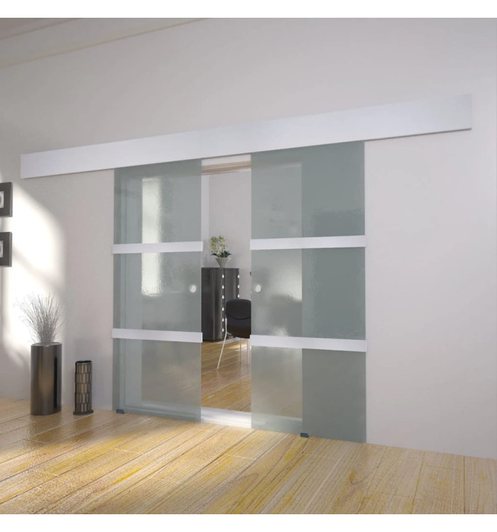 Porte double coulissante Verre | Mobilier & Déco