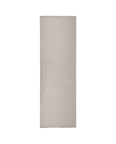 Tapis à tissage plat d'extérieur 80x250 cm Taupe | Mobilier & Déco
