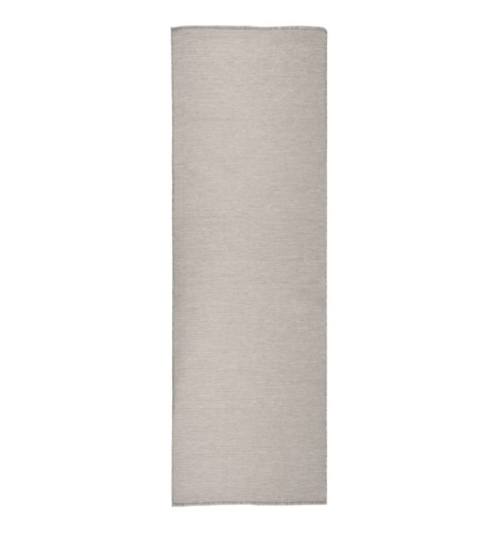Tapis à tissage plat d'extérieur 80x250 cm Taupe | Mobilier & Déco