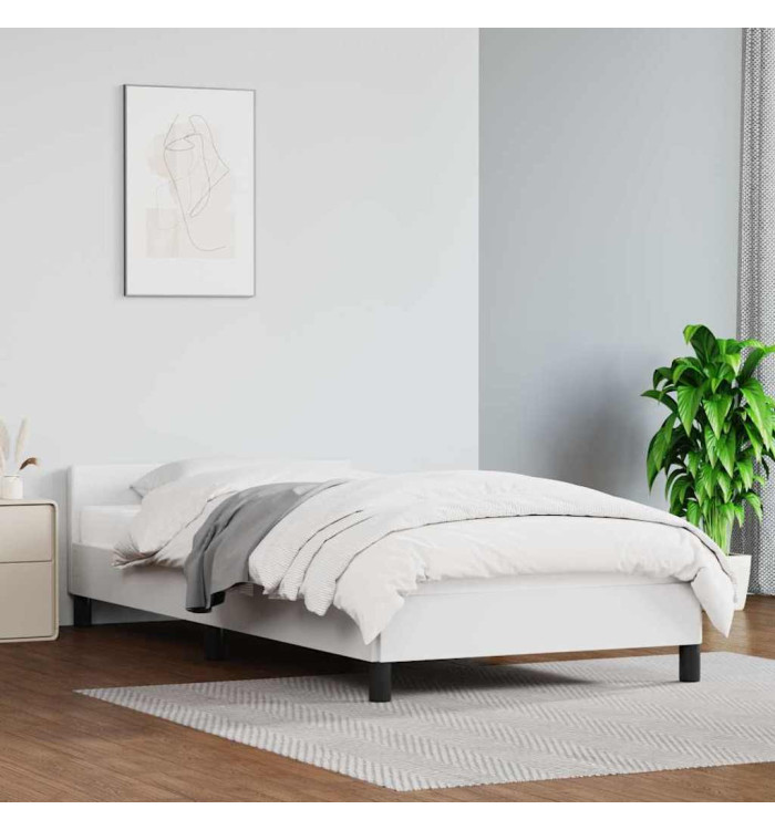 Cadre de lit avec tête de lit sans matelas blanc 80x200 cm | Mobilier & Déco