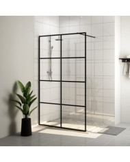 Paroi de douche avec verre ESG transparent 100x195 cm Noir | Mobilier & Déco
