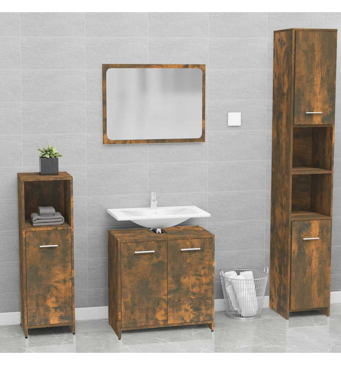 Meubles de salle de bain Chêne fumé Bois d'ingénierie | Mobilier & Déco